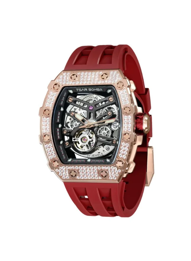 Men's Rubber Automatic Watch TB8208D-12 - 43.5x50.5 mm